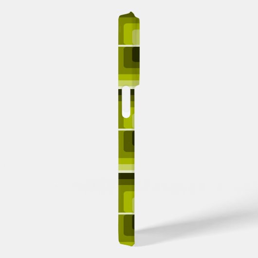 70s Rainbow Squares Monochrome Green Case-Mate iPhoneケース (裏面 / 右)