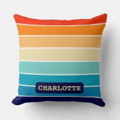 70s Rainbow Stripes クッション (正面)