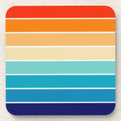 70s Rainbow Stripes コースター (正面)