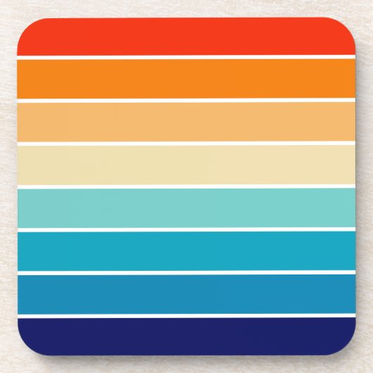 70s Rainbow Stripes コースター (正面)