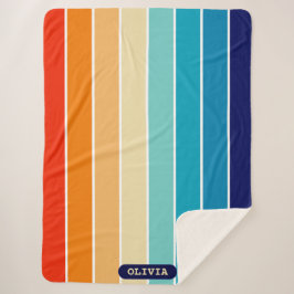 70s Rainbow Stripes シェルパブランケット