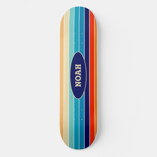 70s Rainbow Stripes スケートボード (正面)