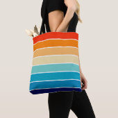 70s Rainbow Stripes トートバッグ (クローズアップ)
