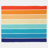 70s Rainbow Stripes フリースブランケット (正面(横))