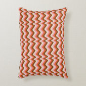 70s retro brown and pink wave pattern アクセントクッション (正面(垂直))