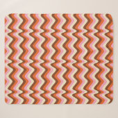 70s retro brown and pink wave pattern  シェルパブランケット (正面(横))
