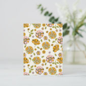 70's Retro Floral Pattern ポストカード (スタンド正面)