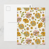 70's Retro Floral Pattern ポストカード (正面/裏面)