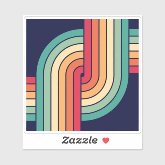 70s Retro Geometric Design シール (シート)