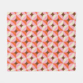 70s Retro Geometric Vintage Pattern フリースブランケット (正面(横))