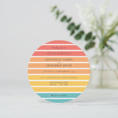 70s Retro Orange Red Teal Wedding Invitation (スタンド正面)