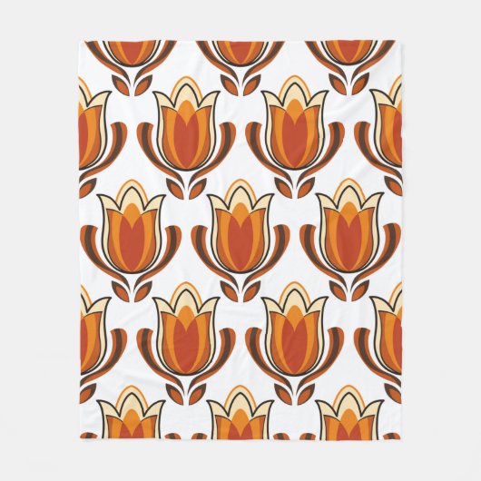 70's retro pattern material illustration70s,1970,p フリースブランケット (正面)