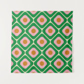 70's Retro Seamless Pattern. 60s and 70s Aesthetic タペストリー (正面(横))