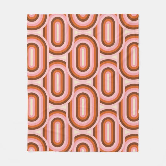 70's Retro Seamless Pattern. 60s and 70s Aesthetic フリースブランケット (正面)
