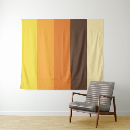 70s Retro Striped Color Pattern タペストリー (インサイチュ(横))