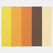 70s Retro Striped Color Pattern フリースブランケット (正面(横))