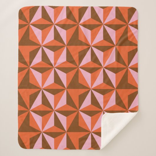 70s retro vintage pattern background シェルパブランケット (正面)