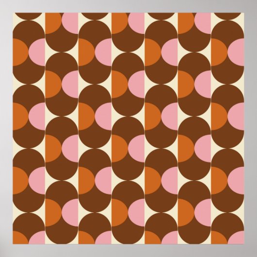 70s retro vintage pattern backgroundvintage, geome ポスター (正面)