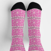 70s Retro Vintage Pink Flower  ソックス (上部)