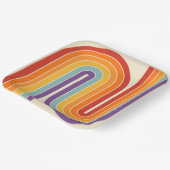 70s Retro Vintage Style Geometric Design ペーパープレート (傾斜あり)
