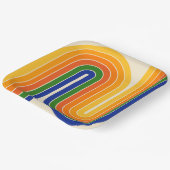 70s Retro Vintage Style Geometric Design ペーパープレート (傾斜あり)