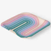 70s Retro Vintage Style Geometric Design ペーパープレート (傾斜あり)