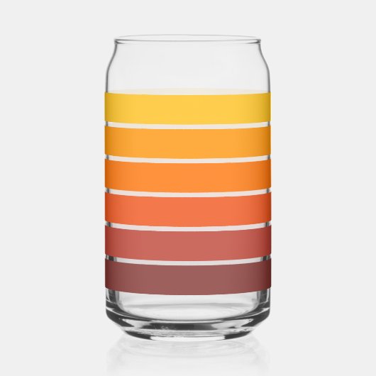 70s Retro Vintage Style Geometric Pattern ガラス缶 (正面)