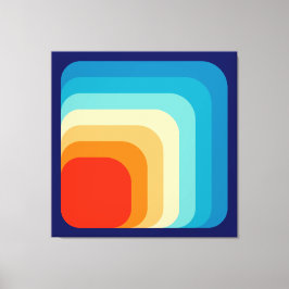 70s Square Rainbow キャンバスプリント