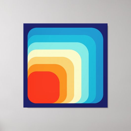 70s Square Rainbow キャンバスプリント (正面)