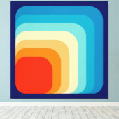 70s Square Rainbow キャンバスプリント (インサイチュ (ウッドフロア))