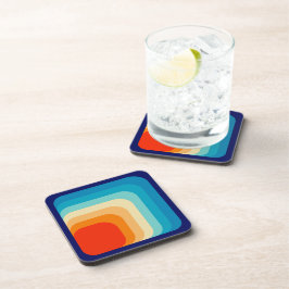 70s Square Rainbow コースター