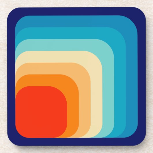 70s Square Rainbow コースター (正面)