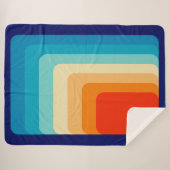 70s Square Rainbow シェルパブランケット (正面(横))