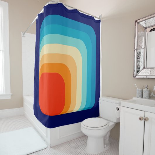 70s Square Rainbow シャワーカーテン (インサイチュ)