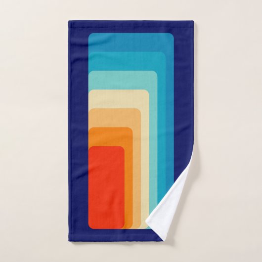 70s Square Rainbow バスタオルセット (ハンドタオル)