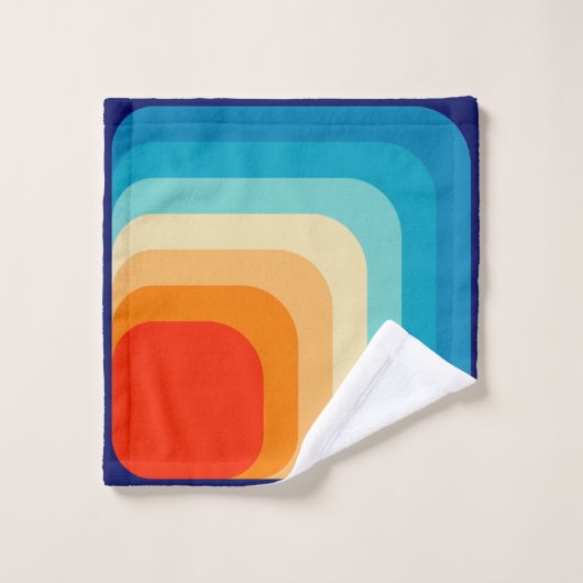 70s Square Rainbow バスタオルセット (ウォッシュタオル)