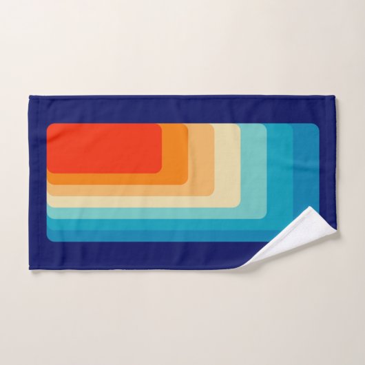 70s Square Rainbow バスタオルセット (ハンドタオル)