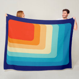 70s Square Rainbow フリースブランケット