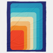 70s Square Rainbow フリースブランケット (正面)