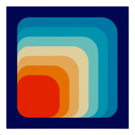 70s Square Rainbow ポスター