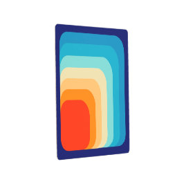 70s Square Rainbow メタルプリント