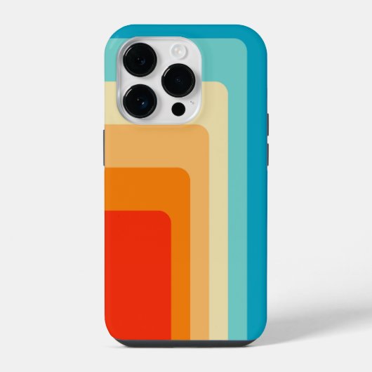 70s Square Rainbow iPhoneケース (裏面)