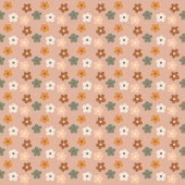 70s Style Curtain Groovy Pastel Flower Power シャワーカーテン