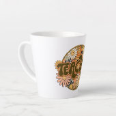 70s Style Floral "Teacher" Appreciation カフェラテマグ (左アングル)