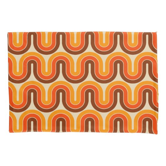 70s Style  Geometric Design 枕カバー (正面左)