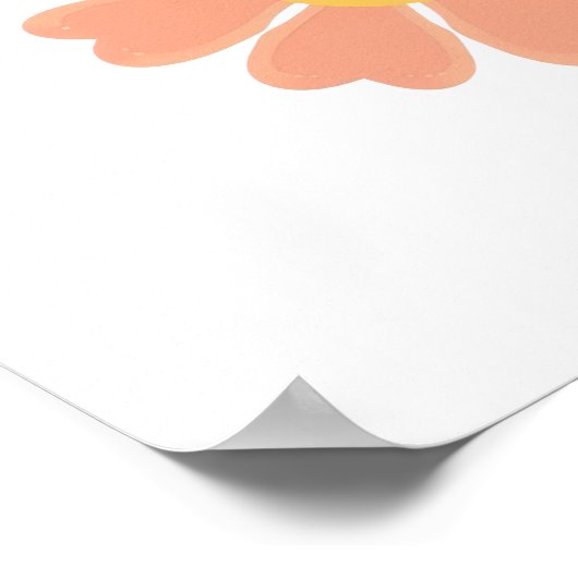 70s Style Happy Flower Graphic ポスター (角)