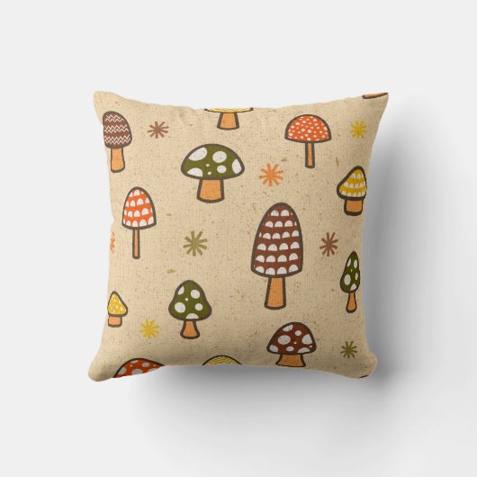 70s Style Retro Mushrooms クッション (裏面)