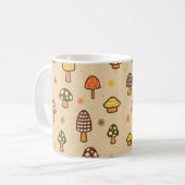 70s Style Retro Mushrooms コーヒーマグカップ (正面左)