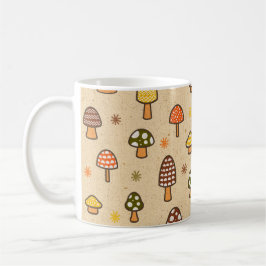 70s Style Retro Mushrooms コーヒーマグカップ