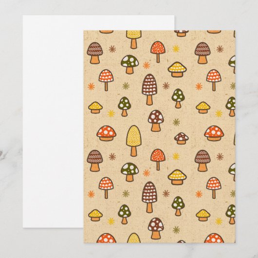 70s Style Retro Mushrooms シーズンカード (正面/裏面)